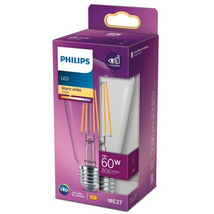 LED Lamp VINTAGE Philips ST64 E27/7W/230V 2700K
