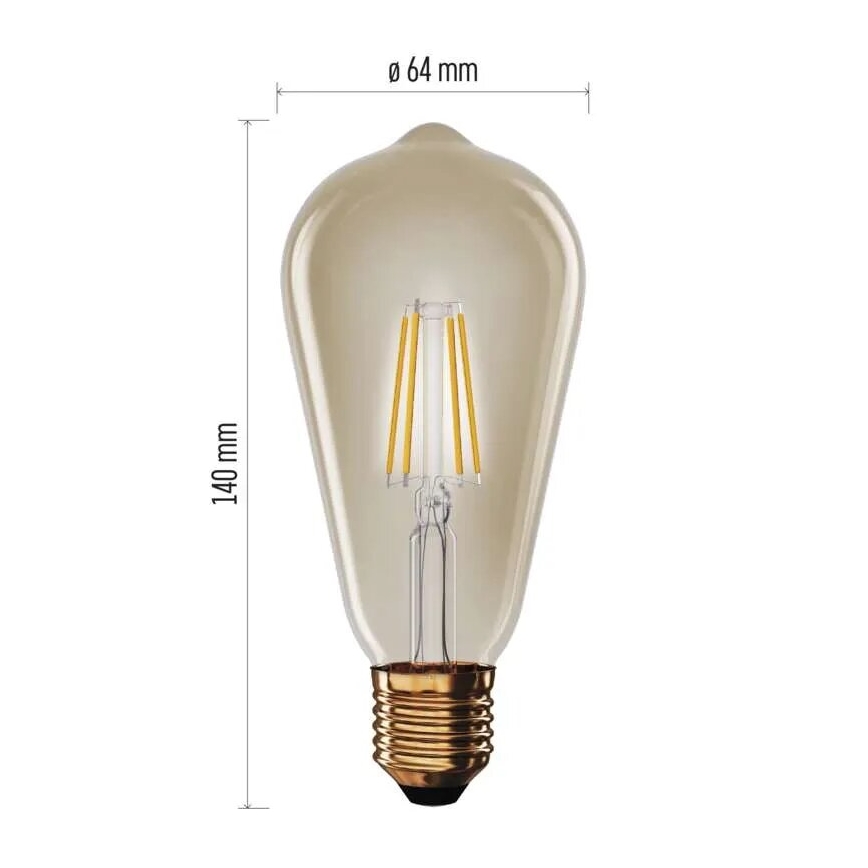 LED Lamp VINTAGE ST64 E27/4,5W/230V 2200K