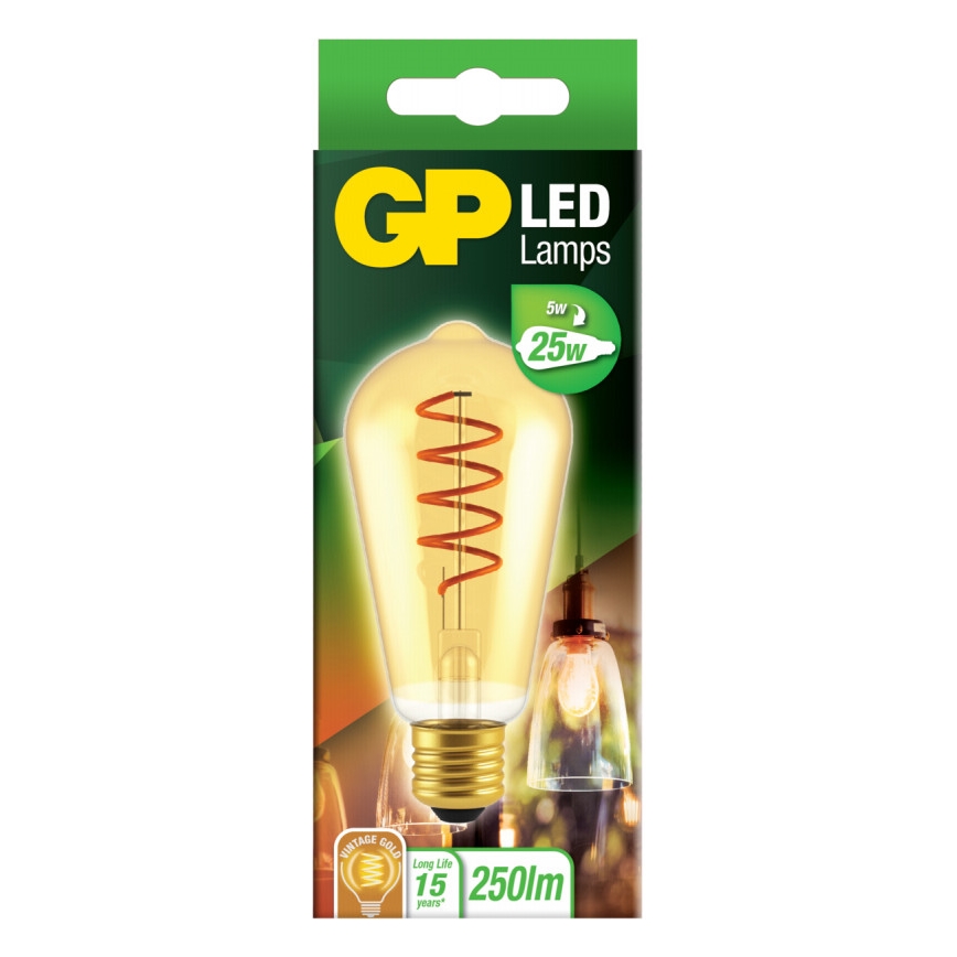 LED Lamp VINTAGE ST64 E27/5W/230V 2000K - GP
