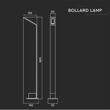 LED Lamp voor Buiten LED/6W/230V IP65 antraciet