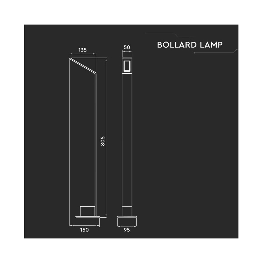LED Lamp voor Buiten LED/6W/230V IP65 antraciet
