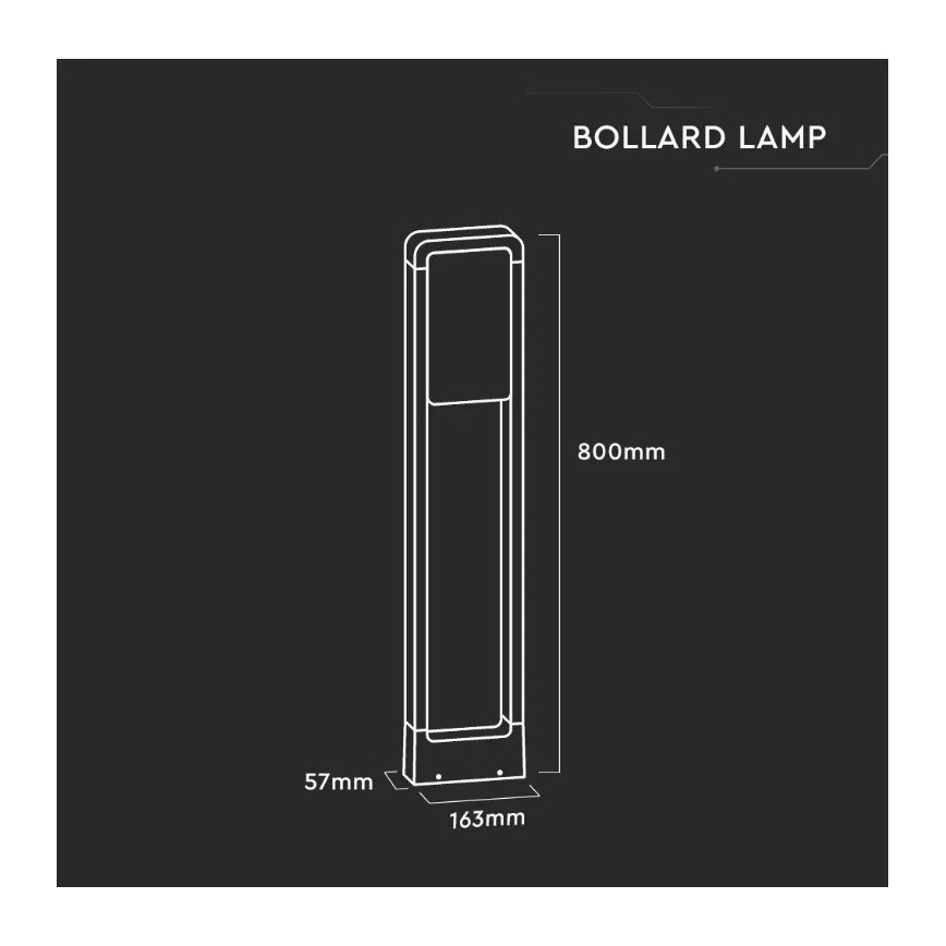 LED Lamp voor Buiten SAMSUNG CHIP LED/10W/230V 3000K IP65 zwart
