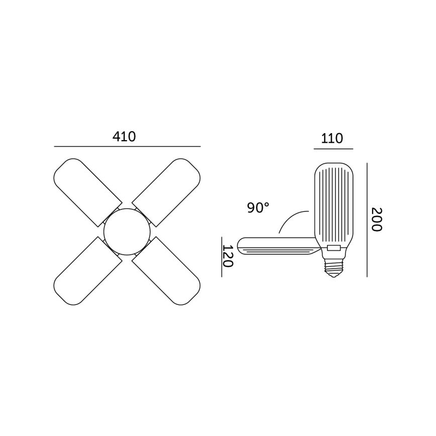 LED Lamp voor plantengroei PLANTY E27/40W/230V 1200K