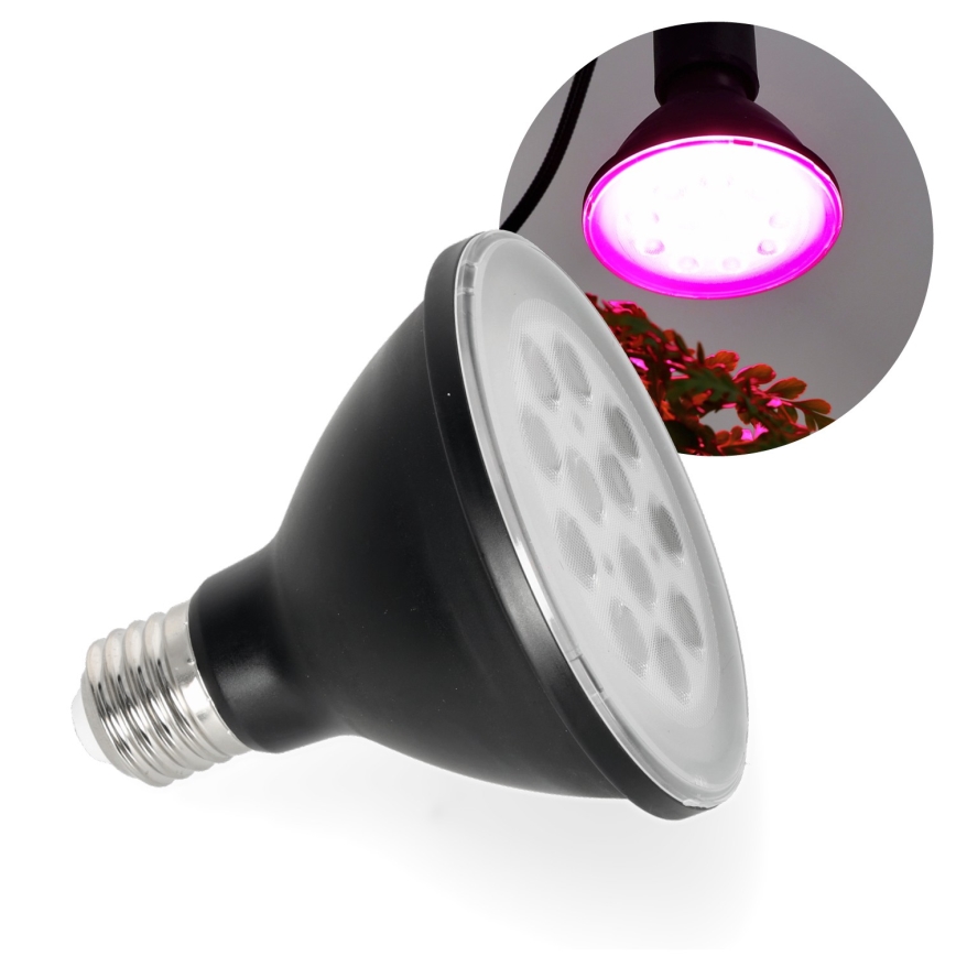 LED Lamp voor plantengroei PLANTY E27/9W/230V 1200K zwart