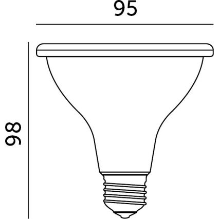 LED Lamp voor plantengroei PLANTY E27/9W/230V 1200K zwart
