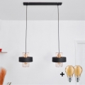 LED LED Hanglamp aan een koord VOLTA 2xE27/15W/230V zwart/goud