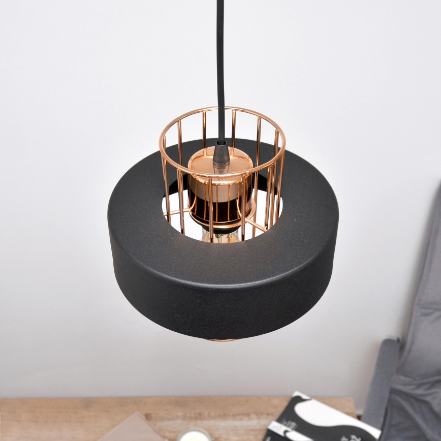 LED LED Hanglamp aan een koord VOLTA 2xE27/15W/230V zwart/goud