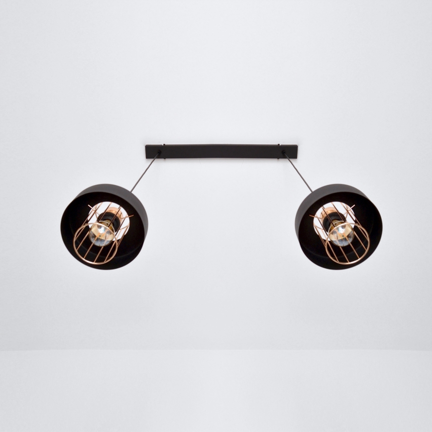 LED LED Hanglamp aan een koord VOLTA 2xE27/15W/230V zwart/goud