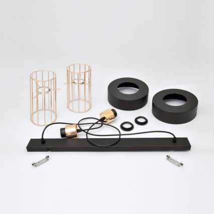 LED LED Hanglamp aan een koord VOLTA 2xE27/15W/230V zwart/goud