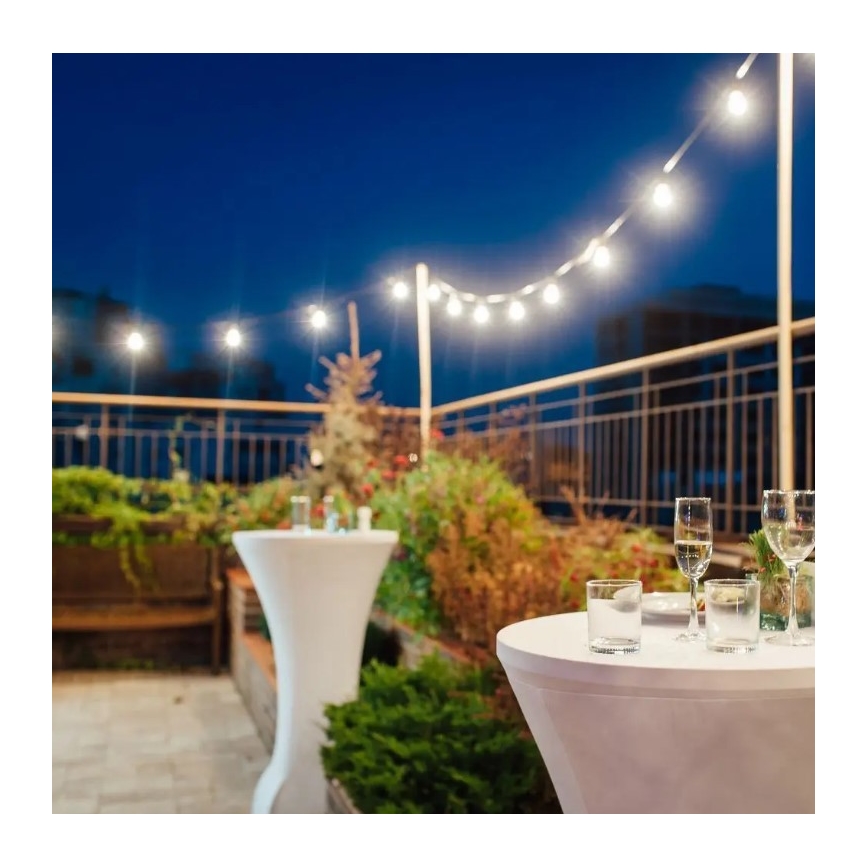 LED Lichtketting voor Buiten STRING 10m 20xLED/0,5W/24/230V 3000K IP44