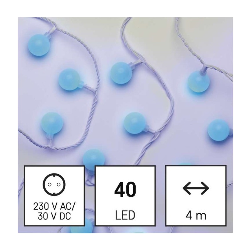 LED-lichtslinger voor buiten 40xLED/9m IP44 blauw