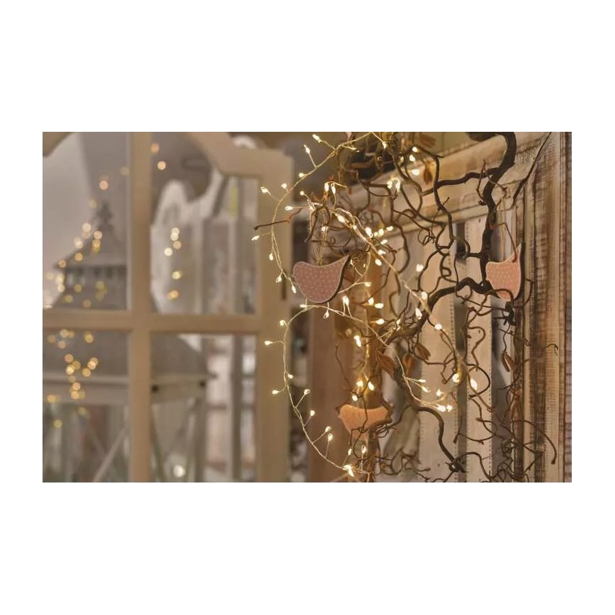 LED-lichtsnoer 100xLED/3xAA 2,7 m warm wit