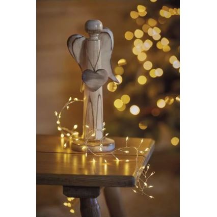 LED-lichtsnoer 100xLED/3xAA 2,7 m warm wit