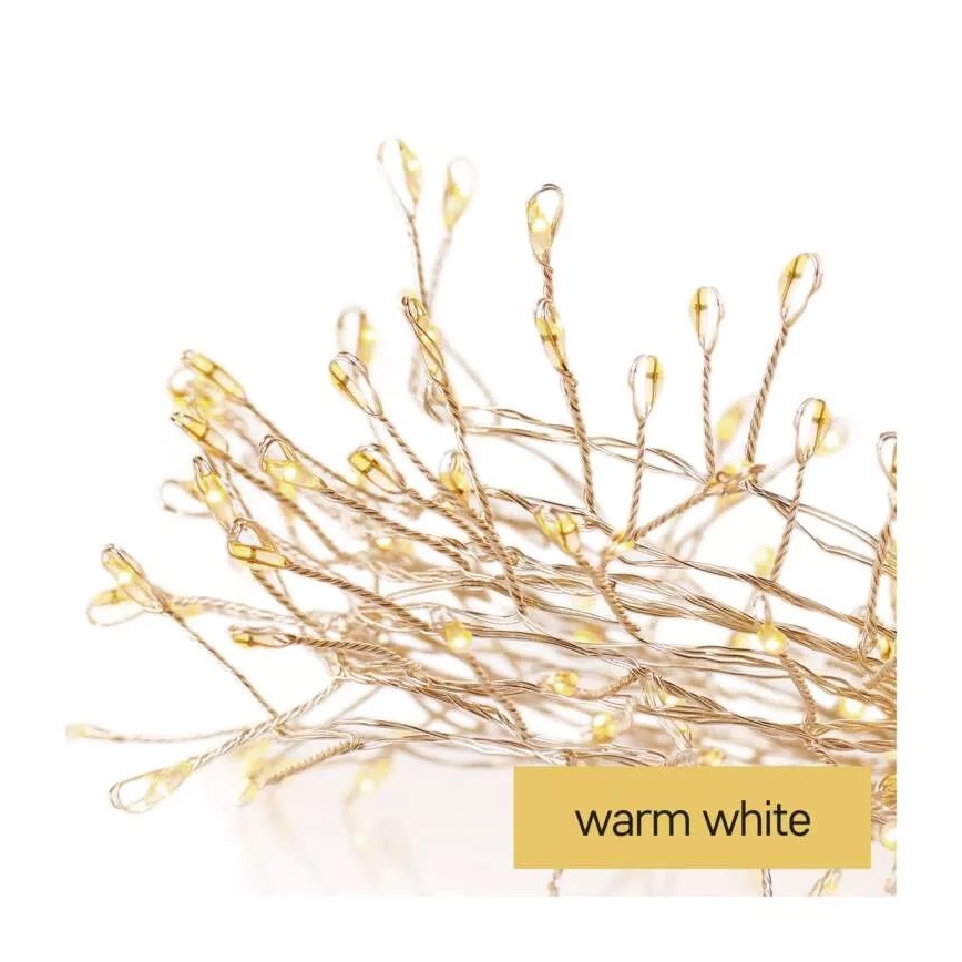 LED-lichtsnoer 100xLED/3xAA 2,7 m warm wit