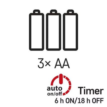 LED-lichtsnoer 100xLED/3xAA 2,7 m warm wit