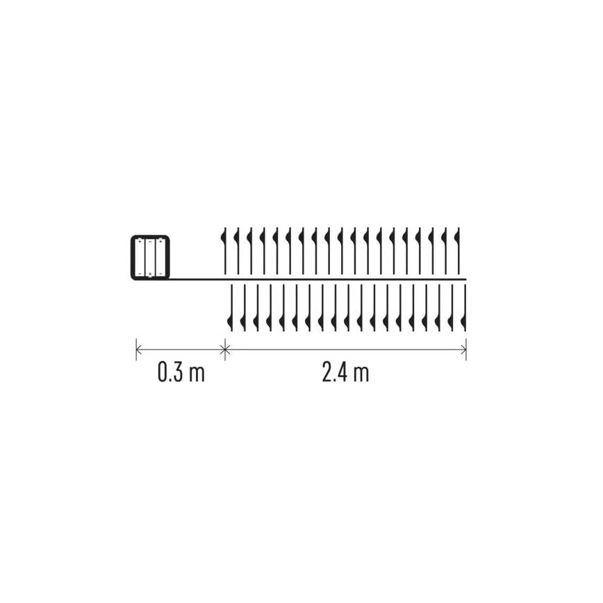 LED-lichtsnoer 100xLED/3xAA 2,7 m warm wit