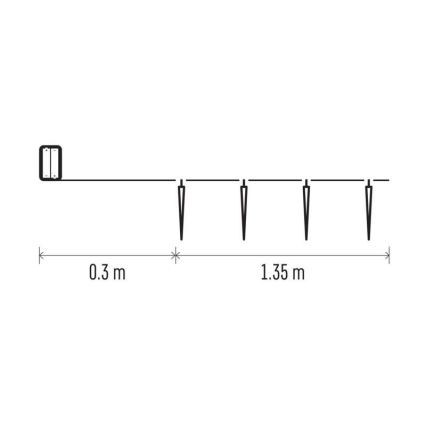LED  lichtsnoer 10xLED/2xAA 1,65m