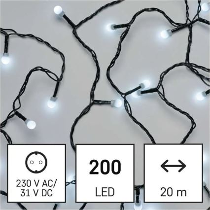 LED-lichtsnoer 200xLED/8 functies 20m IP44 koel wit