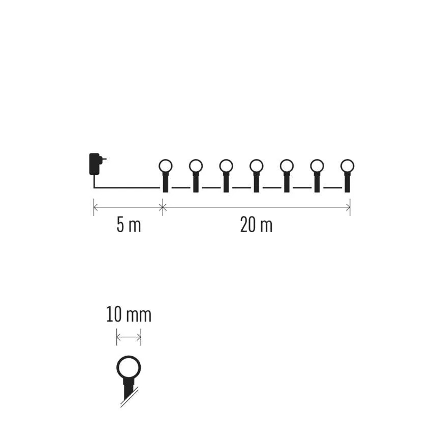LED-lichtsnoer 200xLED/8 functies 20m IP44 koel wit