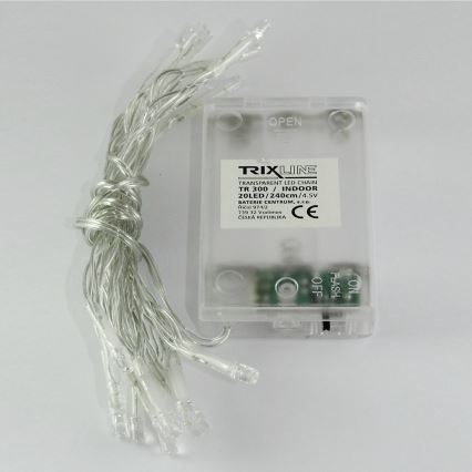 LED-lichtsnoer 20xLED/2 functies 2,4m koud wit