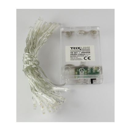 LED lichtsnoer 20xLED/2 functies 2,4m warm wit