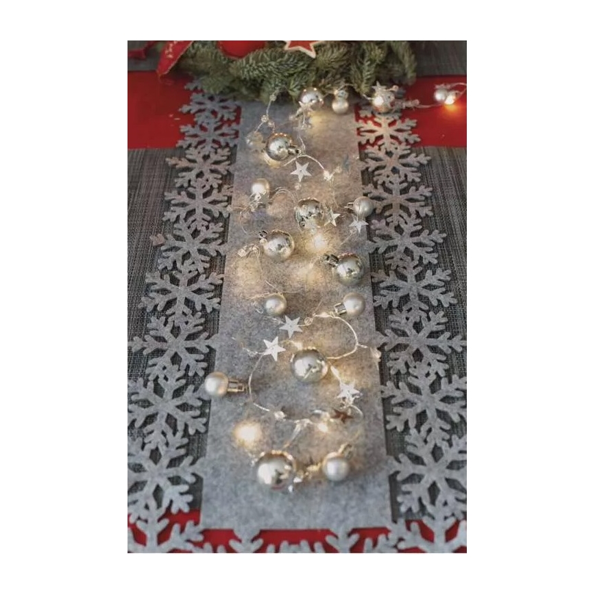 LED-lichtsnoer 20xLED/2xAA 2,2 m warm wit