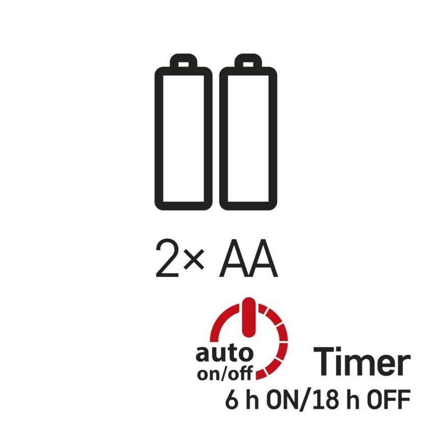LED  lichtsnoer 20xLED/2xAA 2,4m meerkleurig