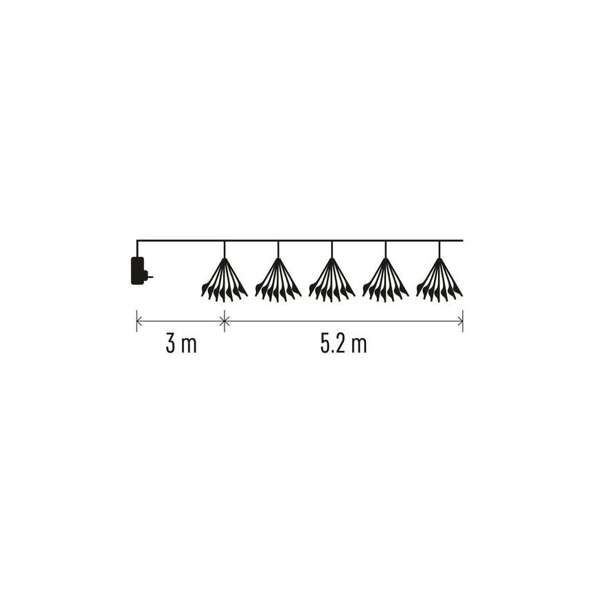 LED-lichtsnoer 300xLED/8,2m koud wit