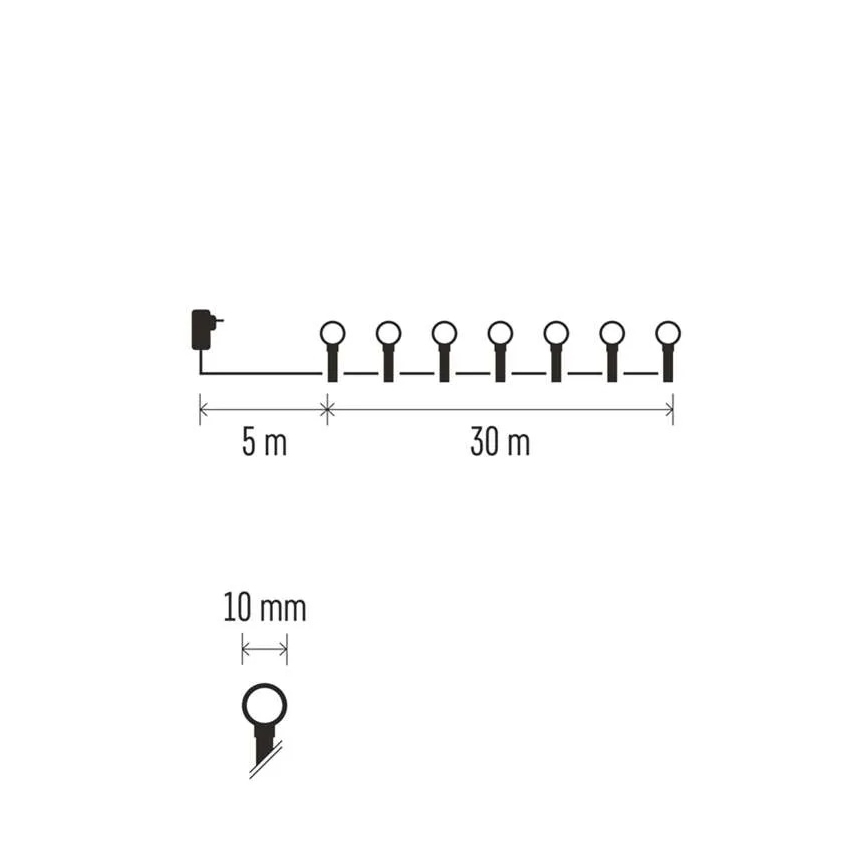 LED-lichtsnoer 300xLED/8 functies 35m IP44 warm wit
