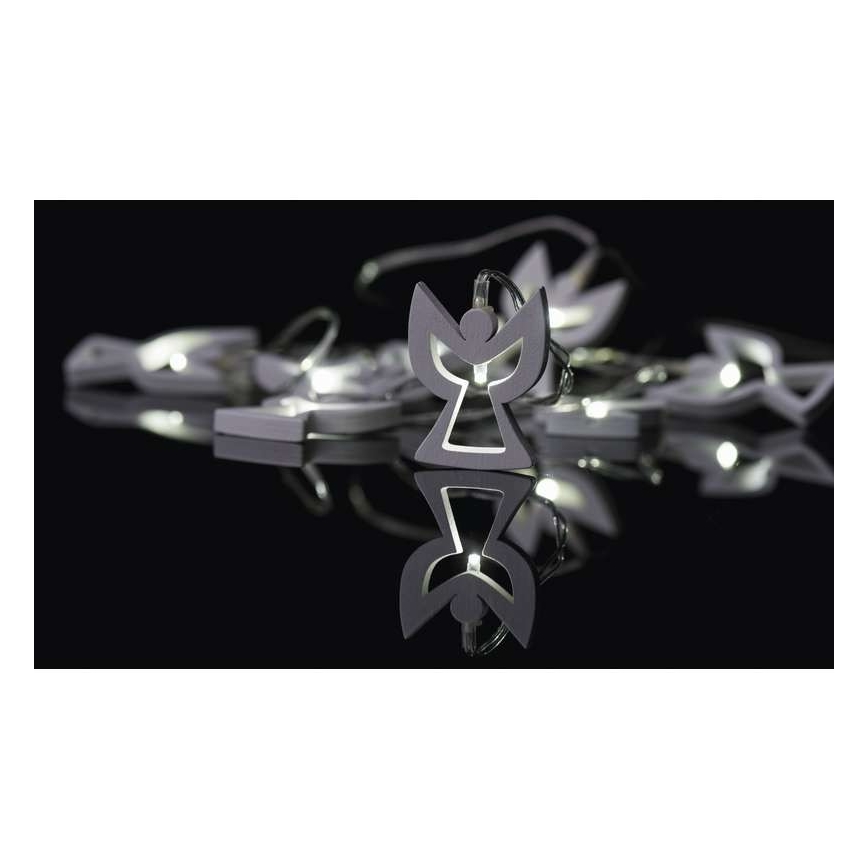 LED-lichtsnoer CHAIN 10x LED / 2x AA-batterijen 1,85 m warm wit