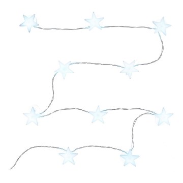 LED-lichtsnoer met zuignappen 10xLED/2xAA 1,8m koel wit