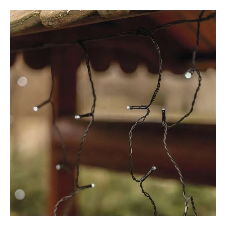 LED-lichtsnoer voor buiten, 100 LEDs, 2,5 x 0,9 m, IP44, koel wit