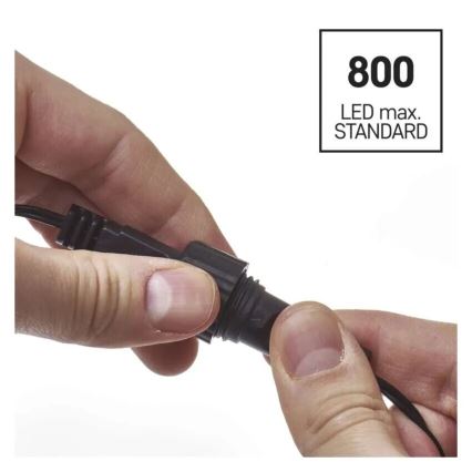 LED-lichtsnoer voor buiten, 100 LEDs, 2,5 x 0,9 m, IP44, koel wit