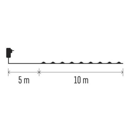 LED-lichtsnoer voor buiten 100xLED/15m IP44 koud wit