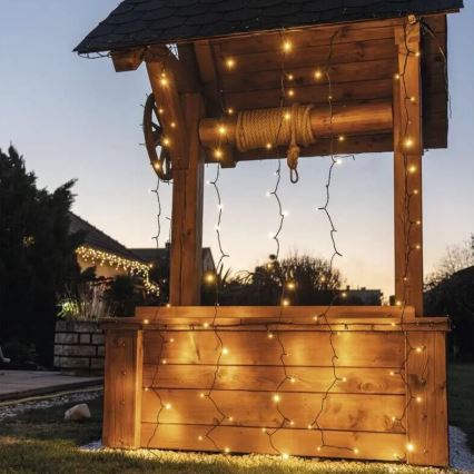 LED-lichtsnoer voor buiten 100xLED/1x2m IP44 warm wit