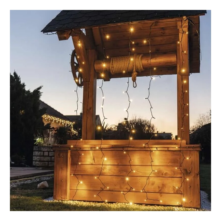 LED-lichtsnoer voor buiten 100xLED/1x2m IP44 warm wit