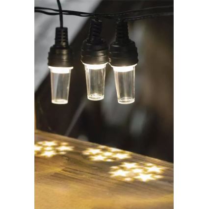 LED-lichtsnoer voor buiten 10xLED/9,5 m IP44 koelwit