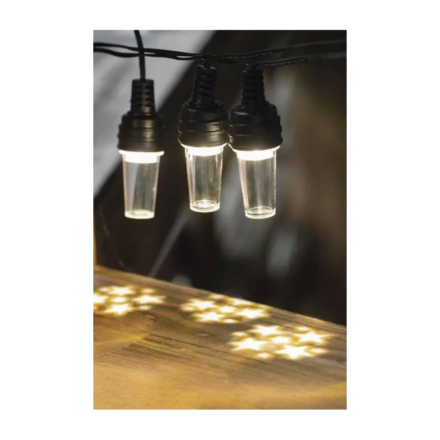 LED-lichtsnoer voor buiten 10xLED/9,5 m IP44 koelwit