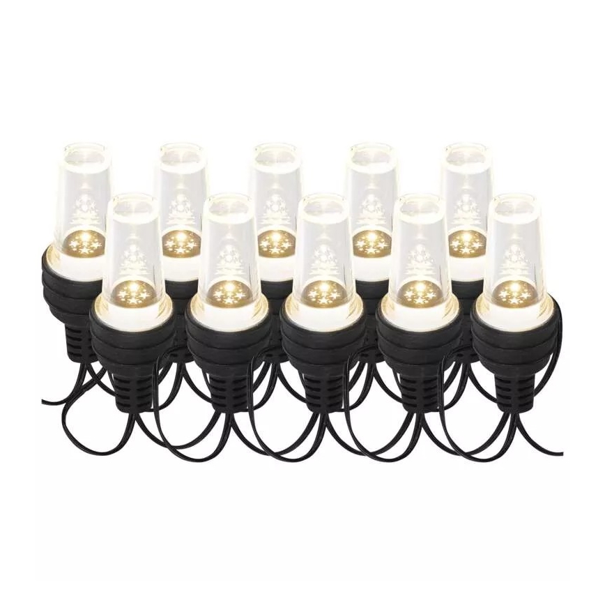 LED-lichtsnoer voor buiten 10xLED/9,5 m IP44 koelwit