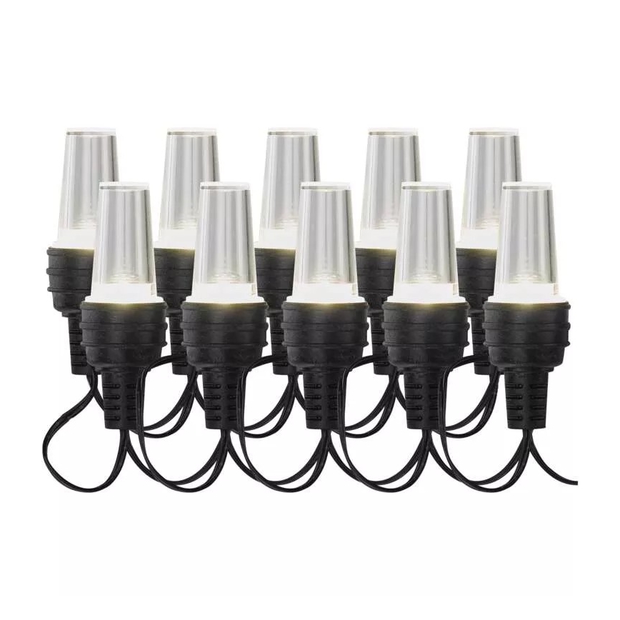 LED-lichtsnoer voor buiten 10xLED/9,5 m IP44 koelwit