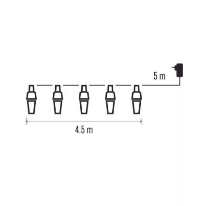 LED-lichtsnoer voor buiten 10xLED/9,5 m IP44 koelwit