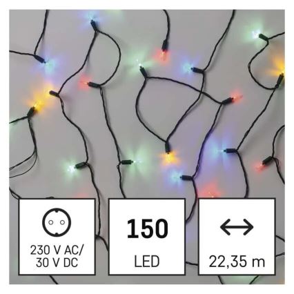 LED-lichtsnoer voor buiten 150xLED/27,35m IP44 meerkleurig