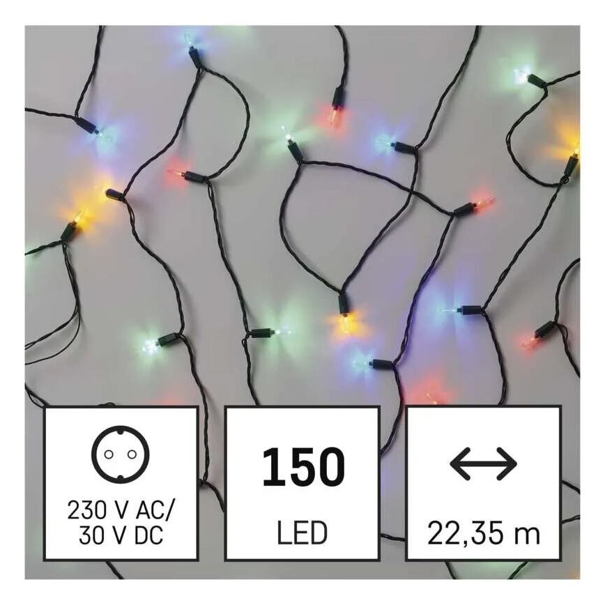 LED-lichtsnoer voor buiten 150xLED/27,35m IP44 meerkleurig