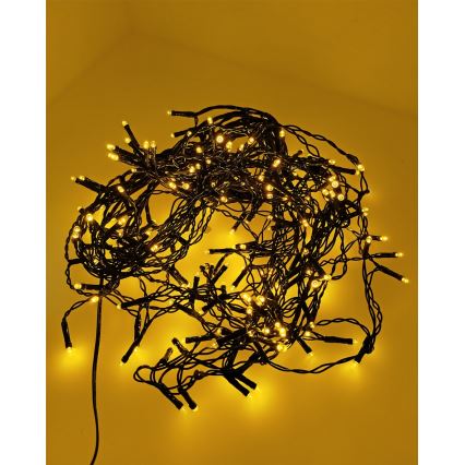 LED lichtsnoer voor buiten 200xLED/230V 7,6 m IP44 zwart