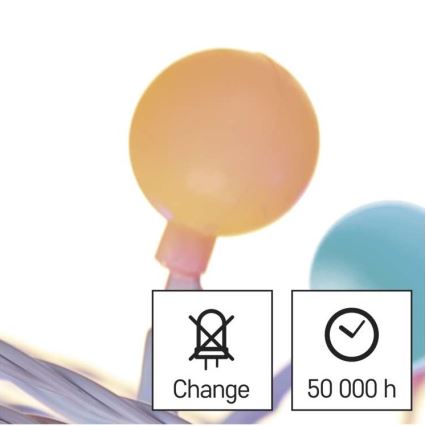 LED lichtsnoer voor buiten 40xLED/9m IP44 meerkleurig