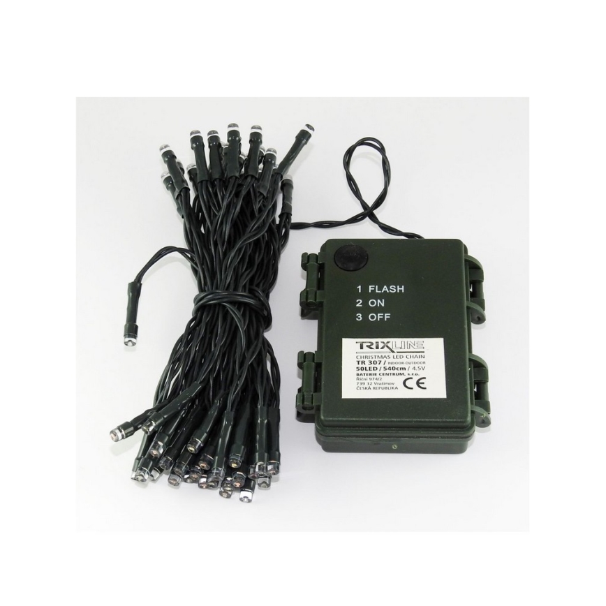 LED-lichtsnoer voor buiten 50x LED / 2 functies 5,4 m IP44 meerkleurig