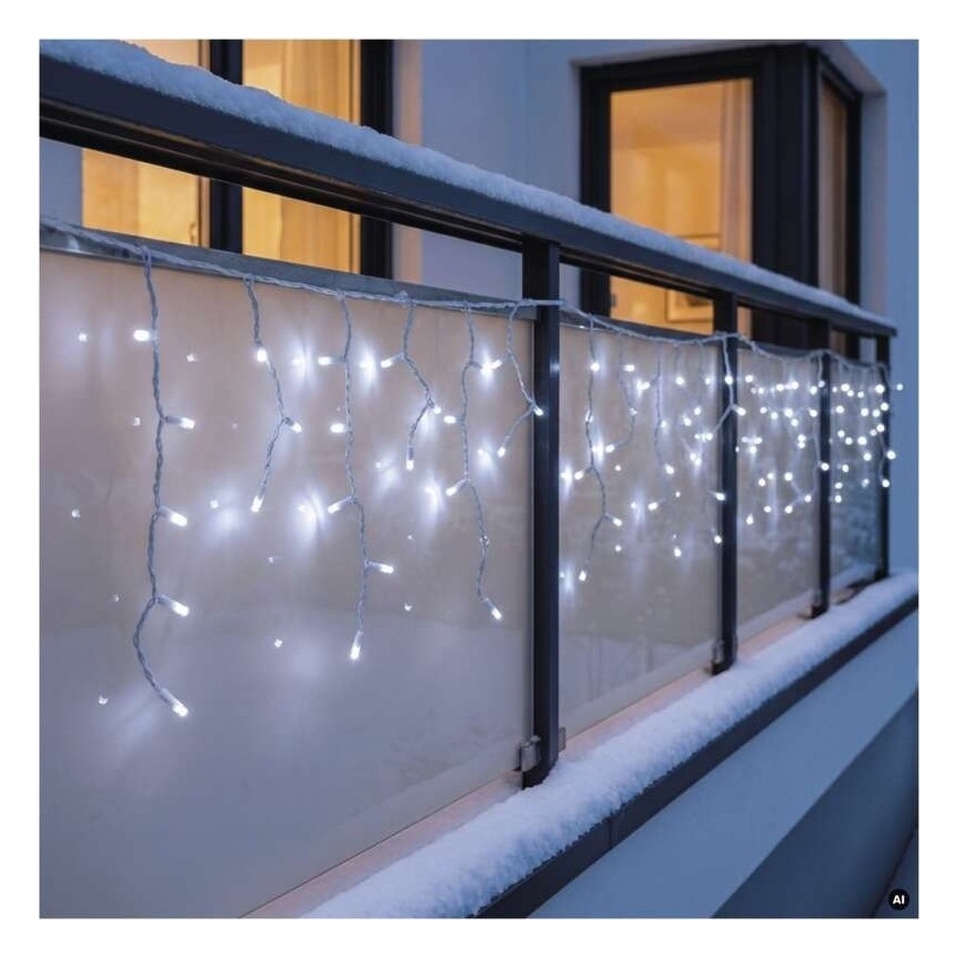 LED-lichtsnoer voor buiten 50xLED/3x0,4m IP44 koud wit