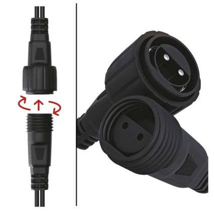 LED-lichtsnoer voor buiten 50xLED/5m IP44 koel wit