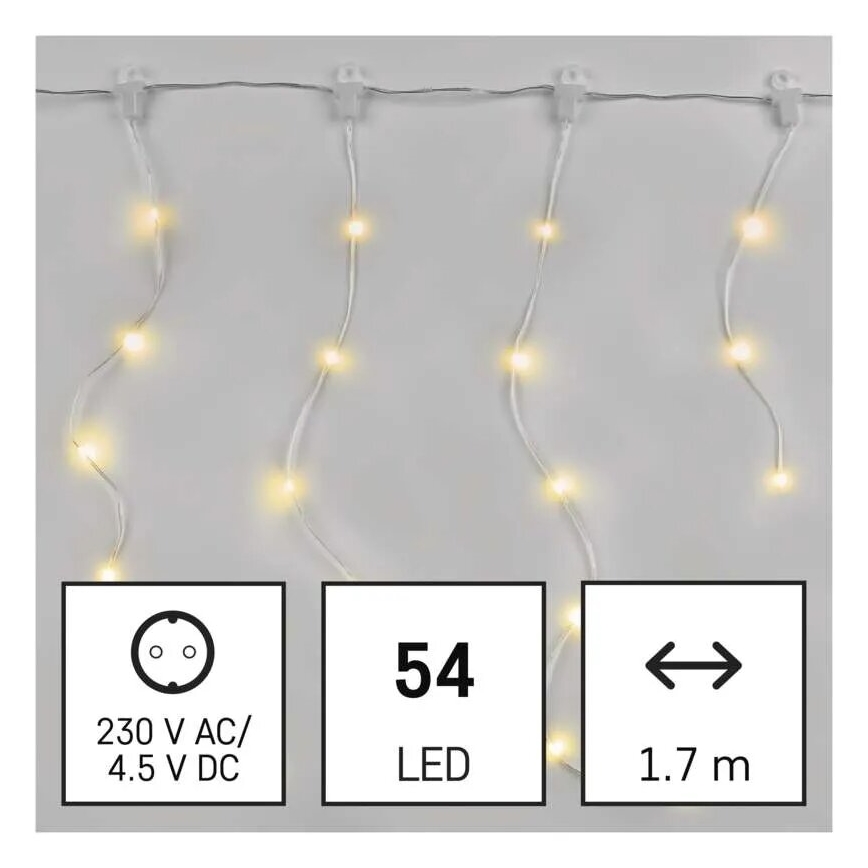 LED-lichtsnoer voor buiten, 54 LEDs, 8 functies, 6,7 x 0,7 m, IP44, warm wit