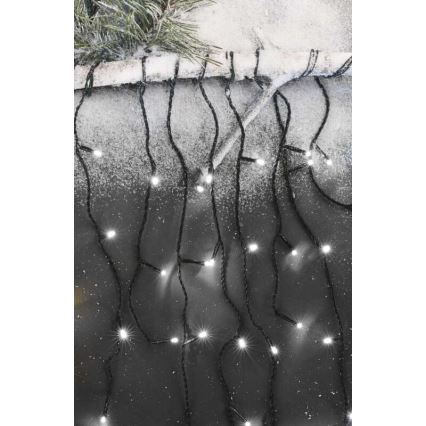 LED-lichtsnoer voor buiten, 600 LED / 8 standen, 15 m, IP44, koud wit